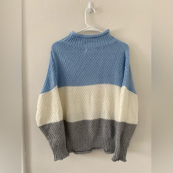 Blue and grey striped sweater - Picture 2 of 2